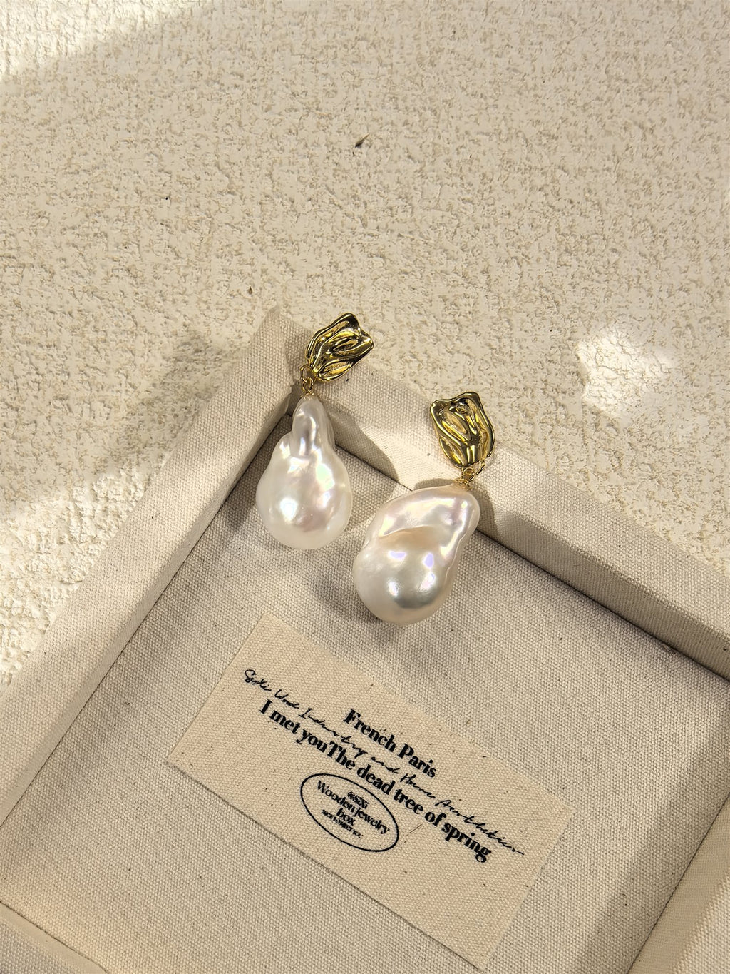Baroque Pearl Hoop Earrings — photo 4